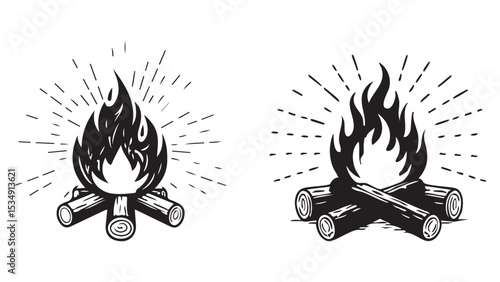 Collection of Fire Flame Vector Illustration Of Burning With And Heat Symbol, fire vector, Campfire icon stock illustration