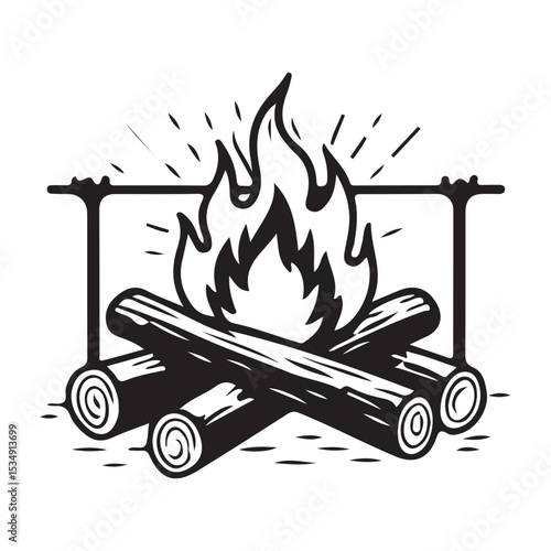 A Fire Flame Vector Illustration Of A Burning With And Heat Symbol, fire vector