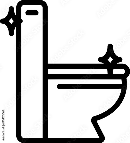 Sparkling Toilet Line Icon