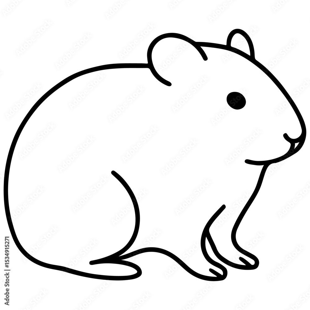 Obraz premium vector illustration of a cartoon rat
