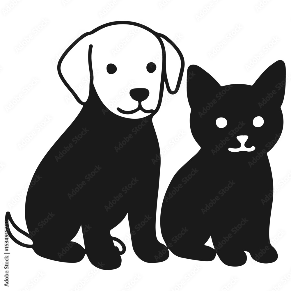 Obraz premium black and white cats