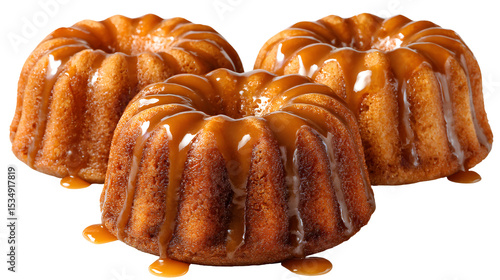 Mini Bundt Cakes Drizzled with Caramel Sauce
