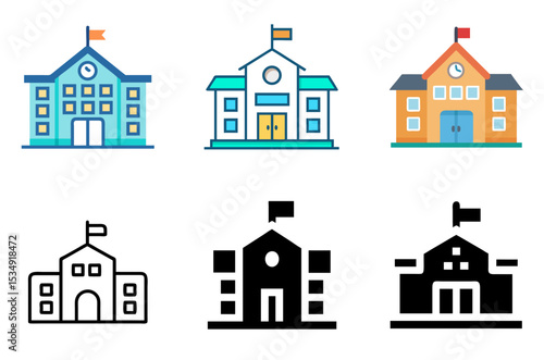School Building Icon Education Learning Campus University Digital Pack