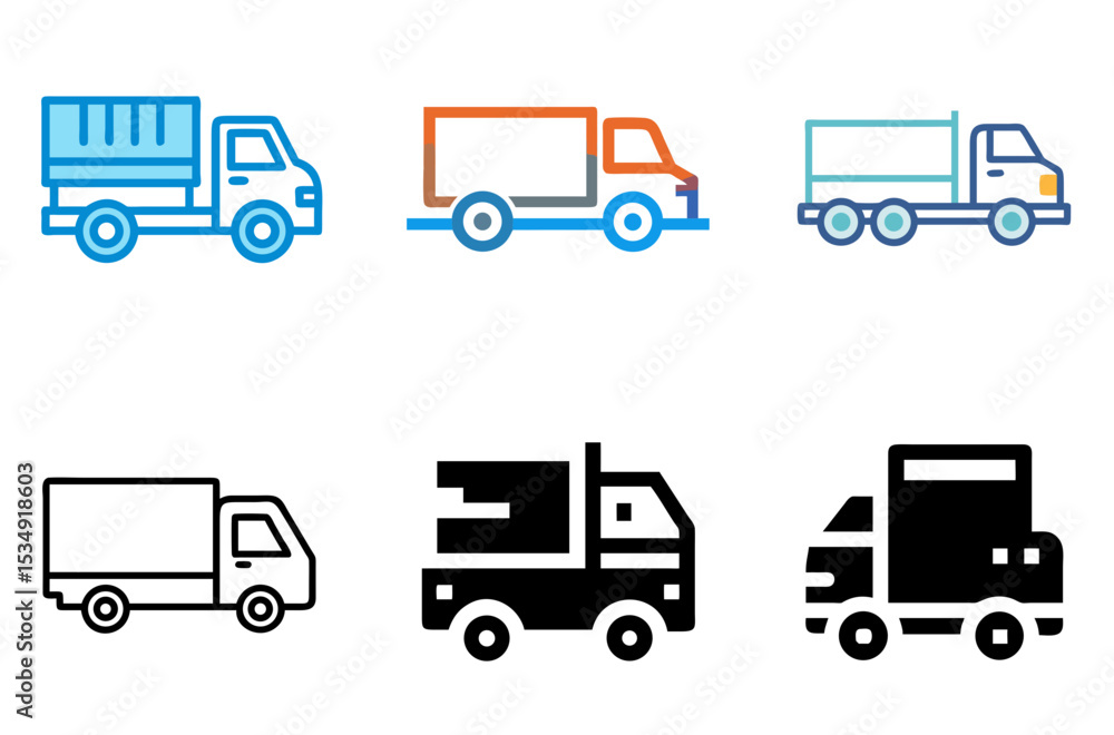 Truck Icon Delivery Transport Logistics Cargo Symbol Set Truck Icon Delivery Transport Logistics Cargo Symbol Set