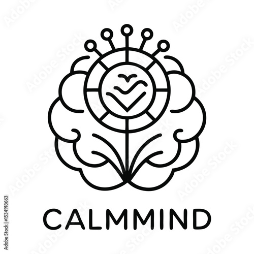 Calm Mind Logo Representing Mental Wellness, Inner Peace, and Tranquility