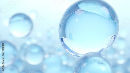 Elegant and serene light blue water droplet concept in abstract arrangement