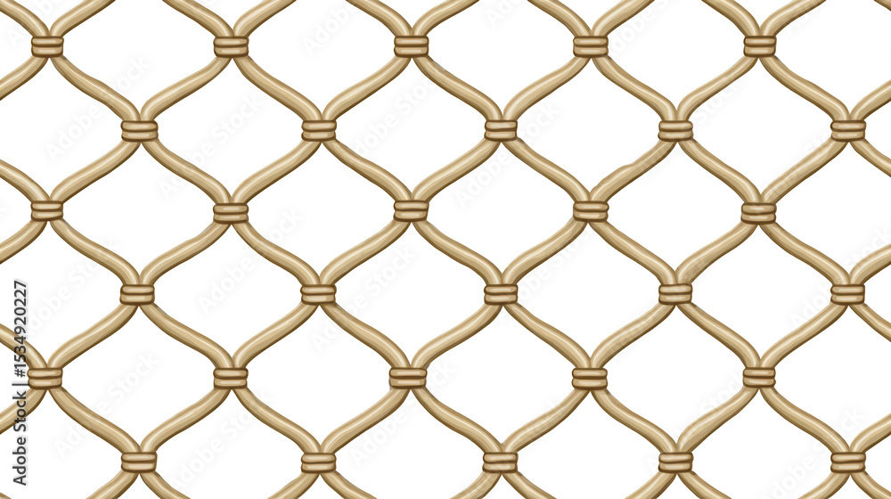 Fototapeta premium Intricate Decorative seamless pattern of Interwoven Mesh Wire Fence with a Stylish Beige and Black Color Scheme