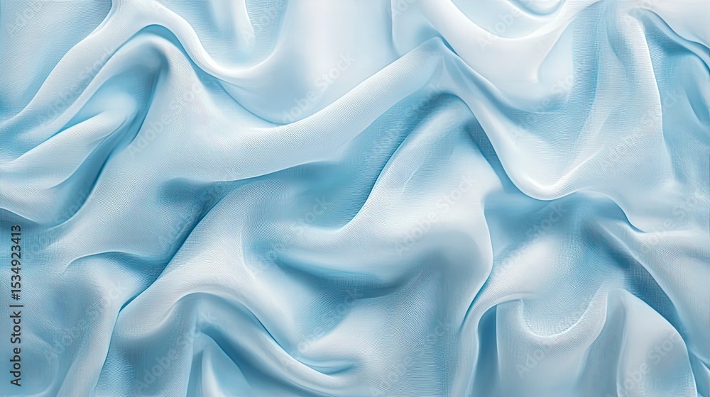 Obraz premium Light blue fabric draped in soft folds