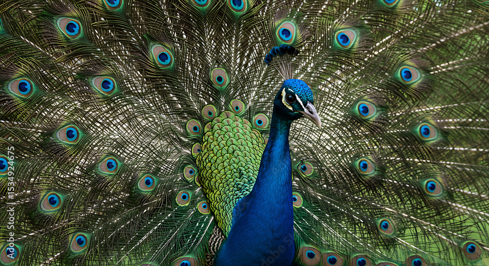 Obraz premium peacock with feathers out