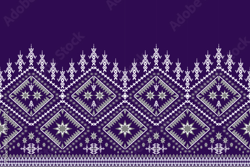 Abstract geometric design of ethnic, western fashion for Pakistani, Indian, Arab rugs, fabric, clothing, rugs, vector illustration, embroidery style, seamless, and wallpaper.