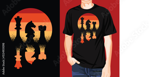 Vintage chess t-shirt design