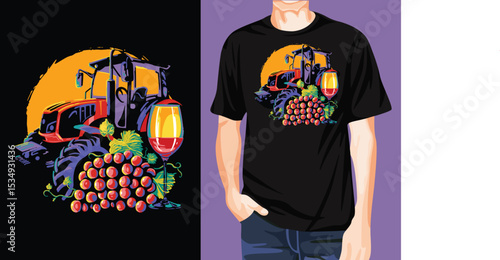 Wine grower t-shirt design