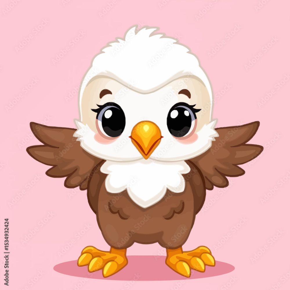 Adorable baby bald eagle cartoon illustration Adorable baby bald eagle cartoon illustration