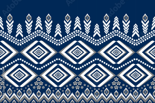 Abstract geometric design of ethnic, western fashion for Pakistani, Indian, Arab rugs, fabric, clothing, rugs, vector illustration, embroidery style, seamless, and wallpaper.