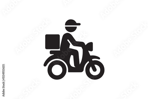 Courier Motorcycle silhouette vector with white background