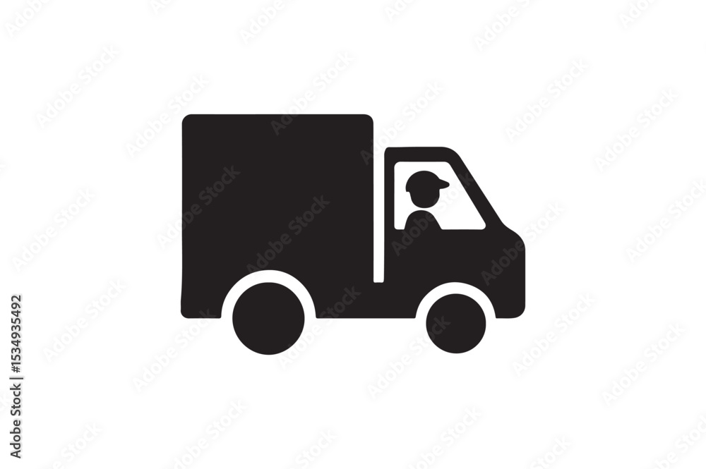 Truck Driver silhouette vector with white background Truck Driver silhouette vector with white background
