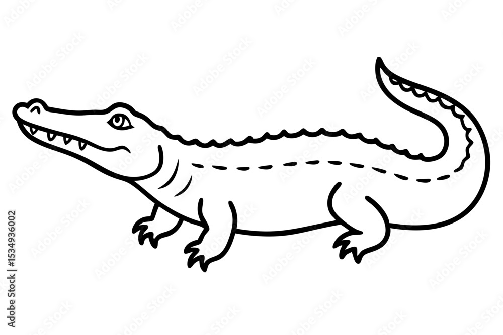 Obraz premium Crocodile Outline Illustration