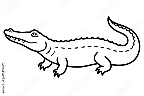 Crocodile Outline Illustration