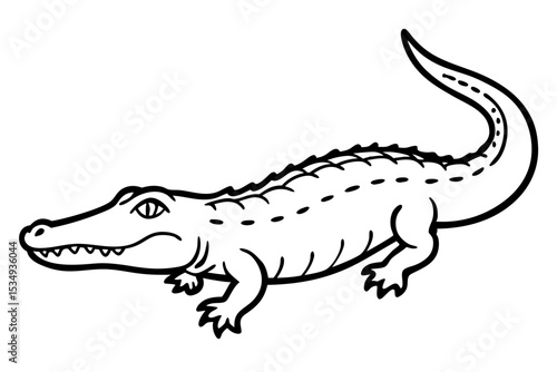 Crocodile Outline Illustration