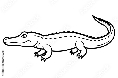 Crocodile Outline Illustration
