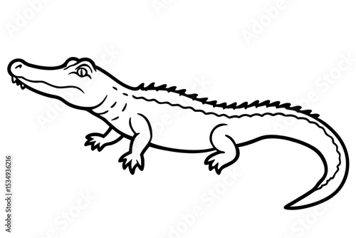 Crocodile Outline Illustration