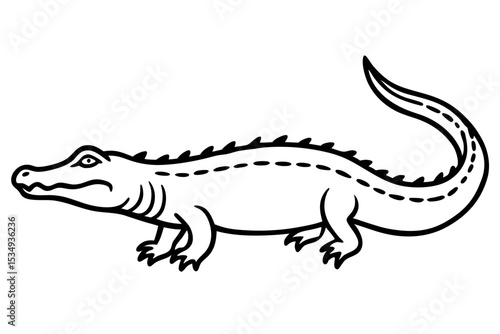Crocodile Outline Illustration