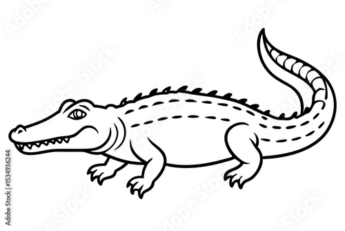 Crocodile Outline Illustration