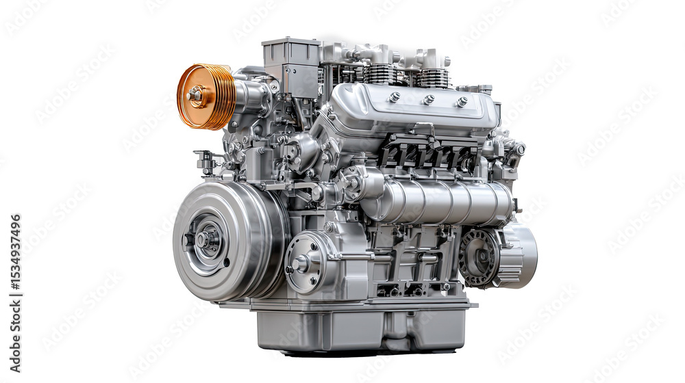 Powerful car engine isolated on transparent background Powerful car engine isolated on transparent background