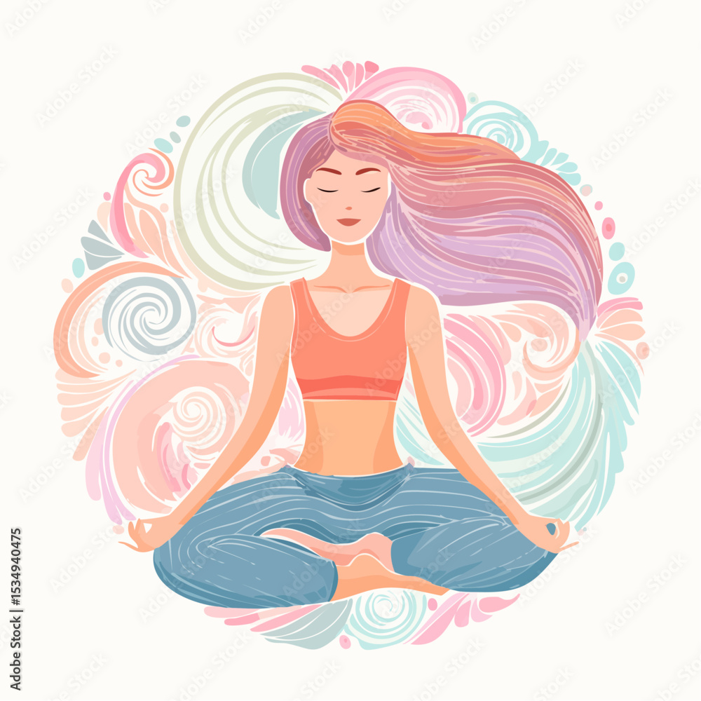 abstract illustration embodies mindfulness meditation abstract illustration embodies mindfulness meditation