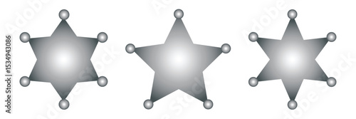 sheriff badge Illustration on a white background.