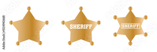 sheriff badge Illustration on a white background.
