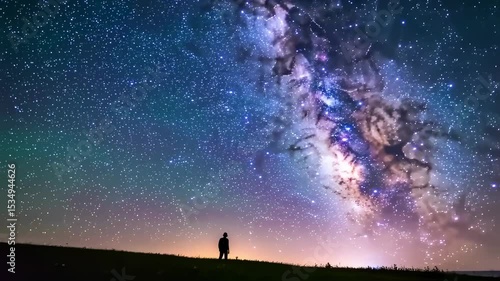 Stargazing Under a Brilliant Night Sky Filled With Countless Stars and the Majestic Milky Way Generative AI