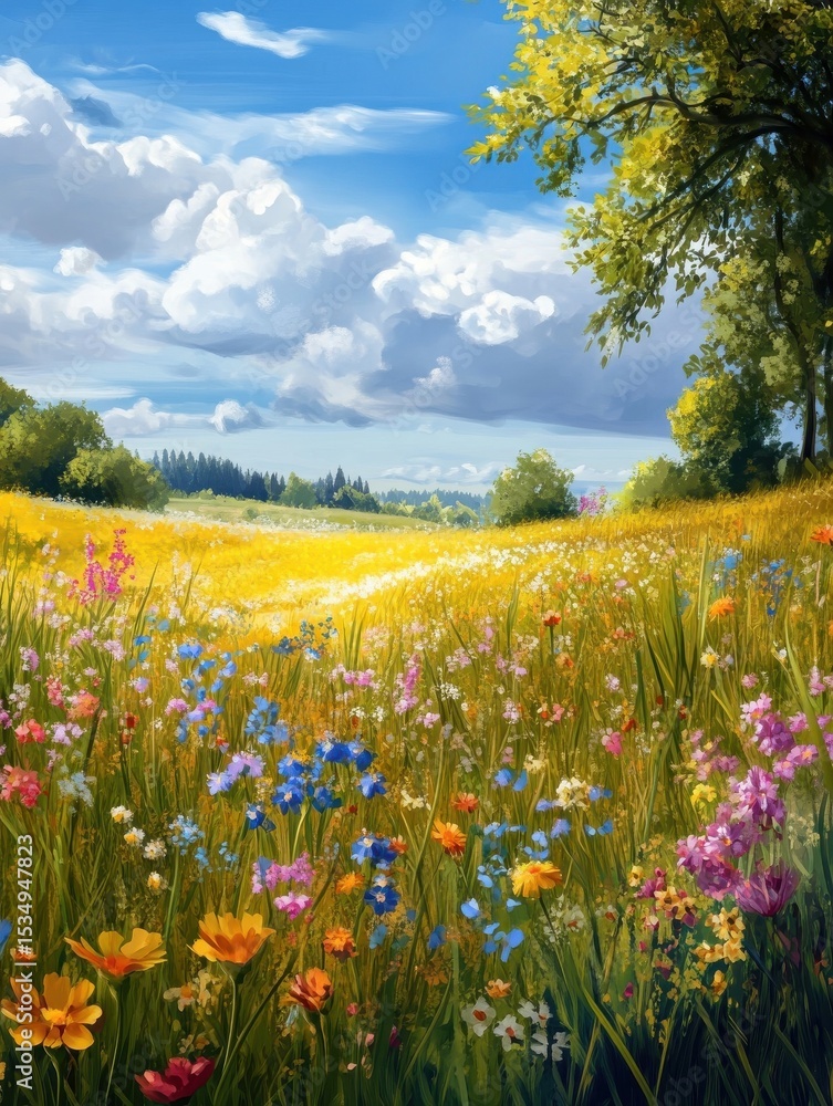 Fototapeta premium spring flowers in a field