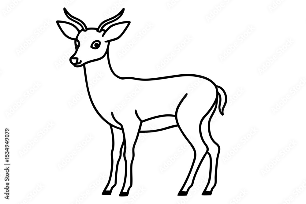 Obraz premium Minimalist Deer Line Art
