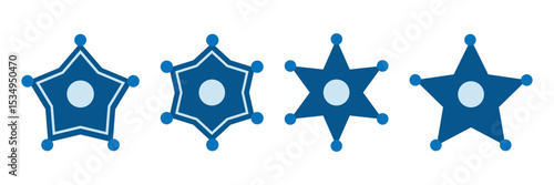 Sheriff star, sheriff badge, police star, star icon vector