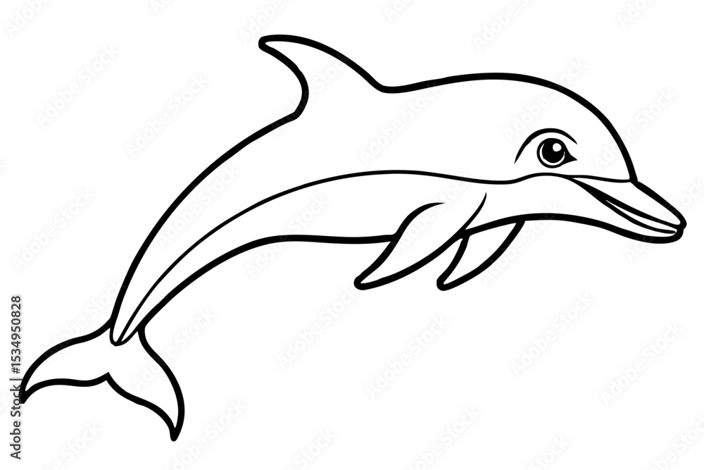 Naklejka premium Minimalist Dolphin Vector