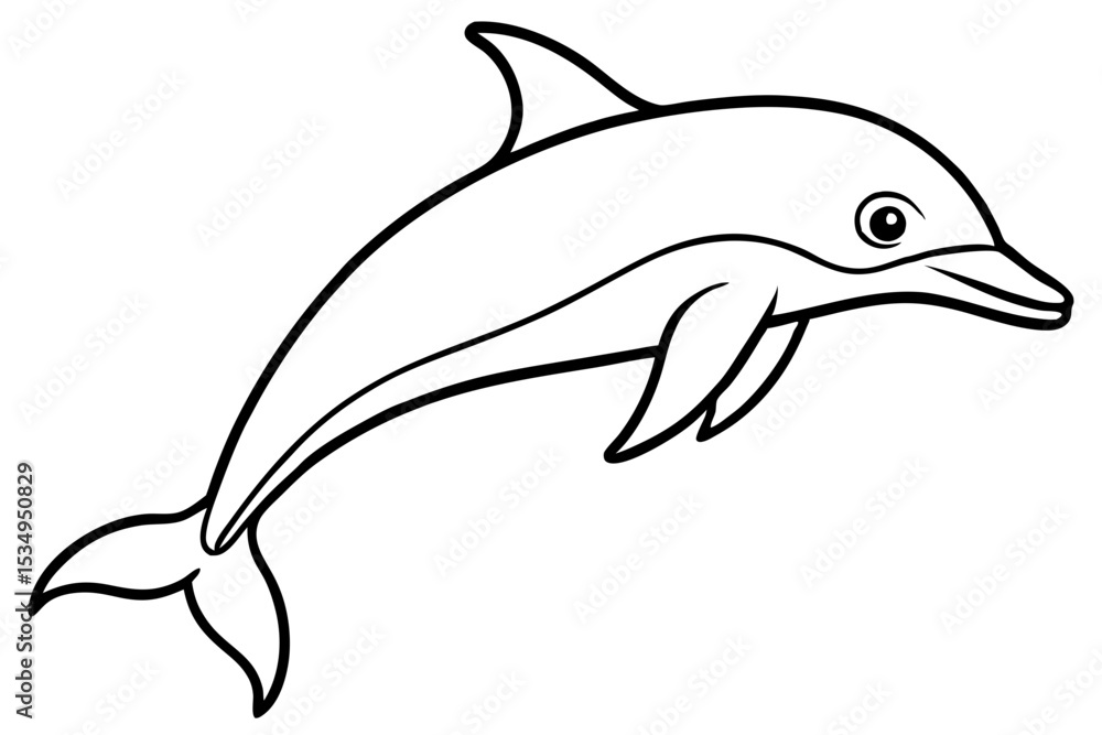 Naklejka premium Minimalist Dolphin Vector