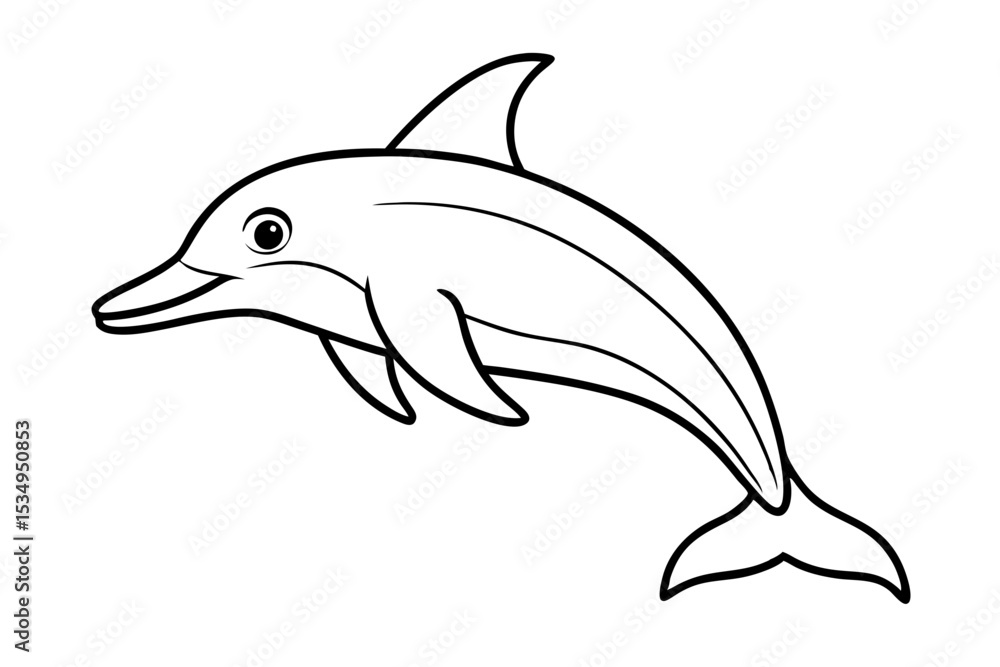 Obraz premium Minimalist Dolphin Vector