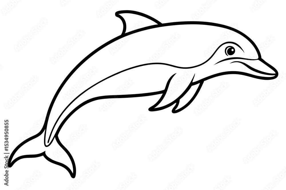 Naklejka premium Minimalist Dolphin Vector