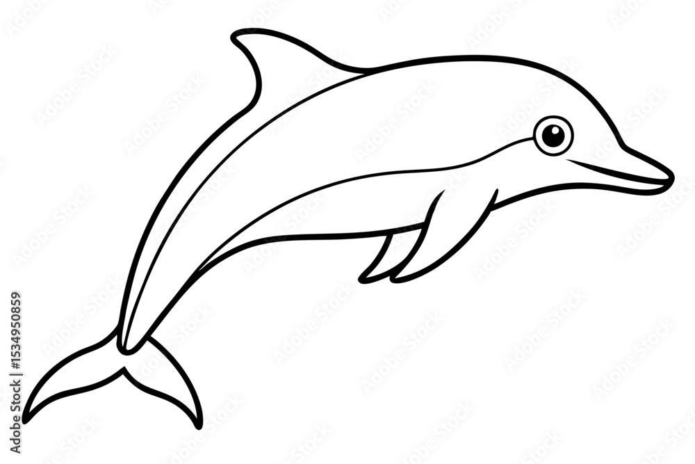 Fototapeta premium Minimalist Dolphin Vector