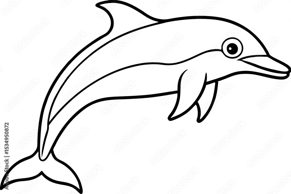 Obraz premium Minimalist Dolphin Vector