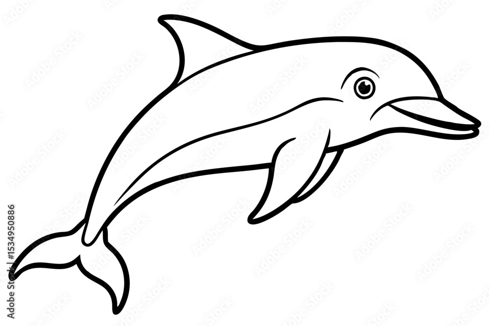 Fototapeta premium Minimalist Dolphin Vector