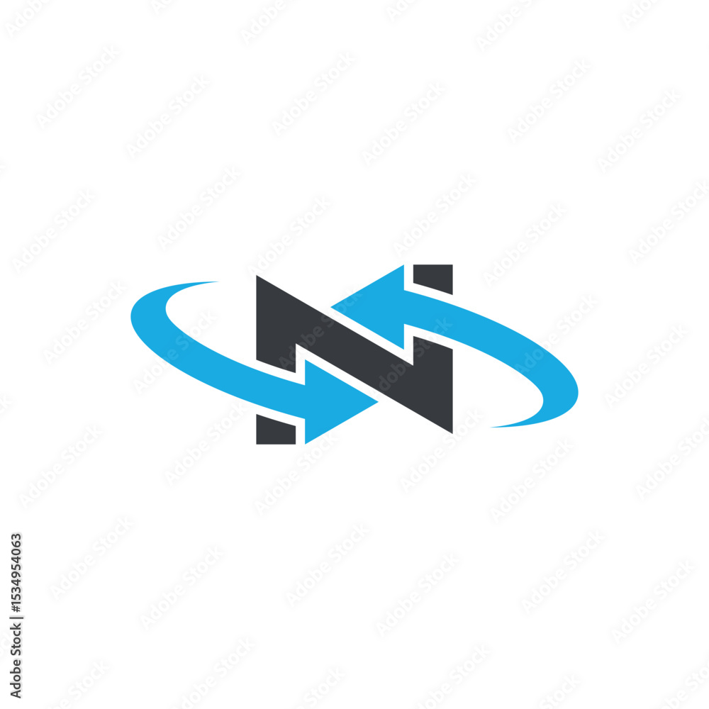 Abstract N Letter Logo with Dynamic Arrow, Vector Identity for Fast-Growing Companies. Abstract N Letter Logo with Dynamic Arrow, Vector Identity for Fast-Growing Companies.