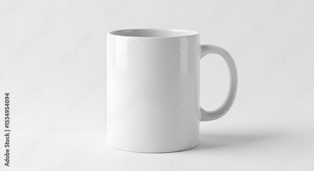 Fototapeta premium Blank White Mug Mockup - Coffee Cup Mock-Up on White Background