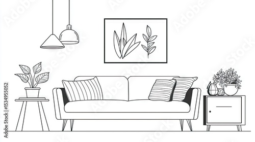 Interior design of a stylish living room.