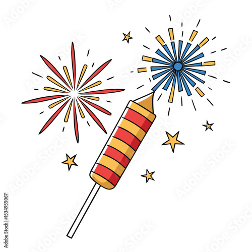 Vibrant fireworks explosion with colorful sparks and festive atmosphere