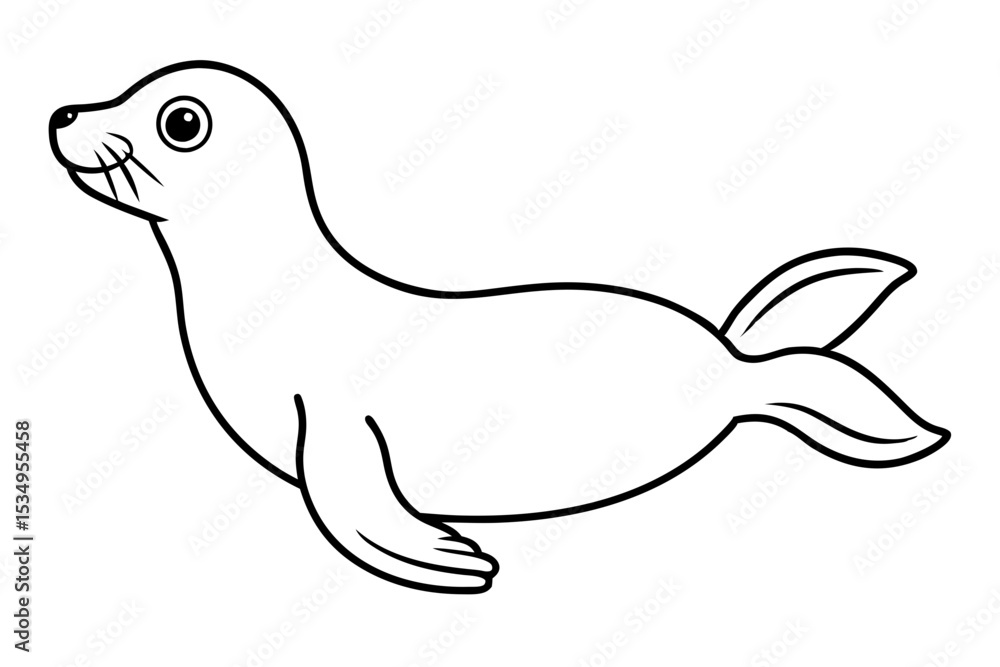 Obraz premium Minimalist Seal Vector