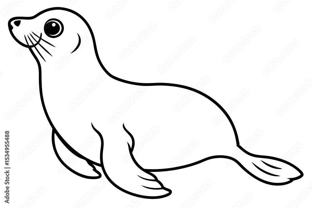 Fototapeta premium Minimalist Seal Vector