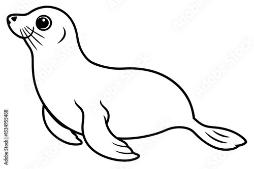 Minimalist Seal Vector