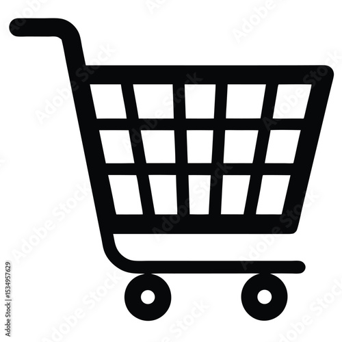 Shopping Cart Icon Illustration on a Simple Background from a Straight-On Viewpoint